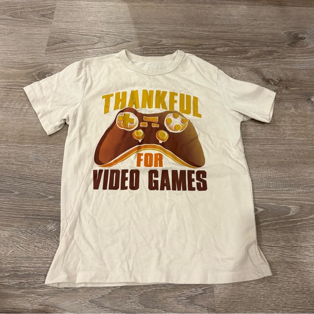 🛍️3 for $25🛍️  Kids 7-8t short sleeve shirt - gaming, thanksgiving